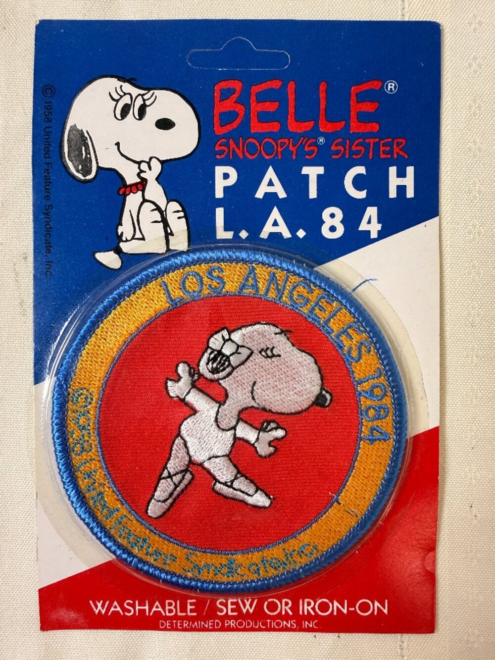 Vintage 1984 Snoopy Peanuts Gymnastics Iron Sew-on Patch Los Angeles Olympics